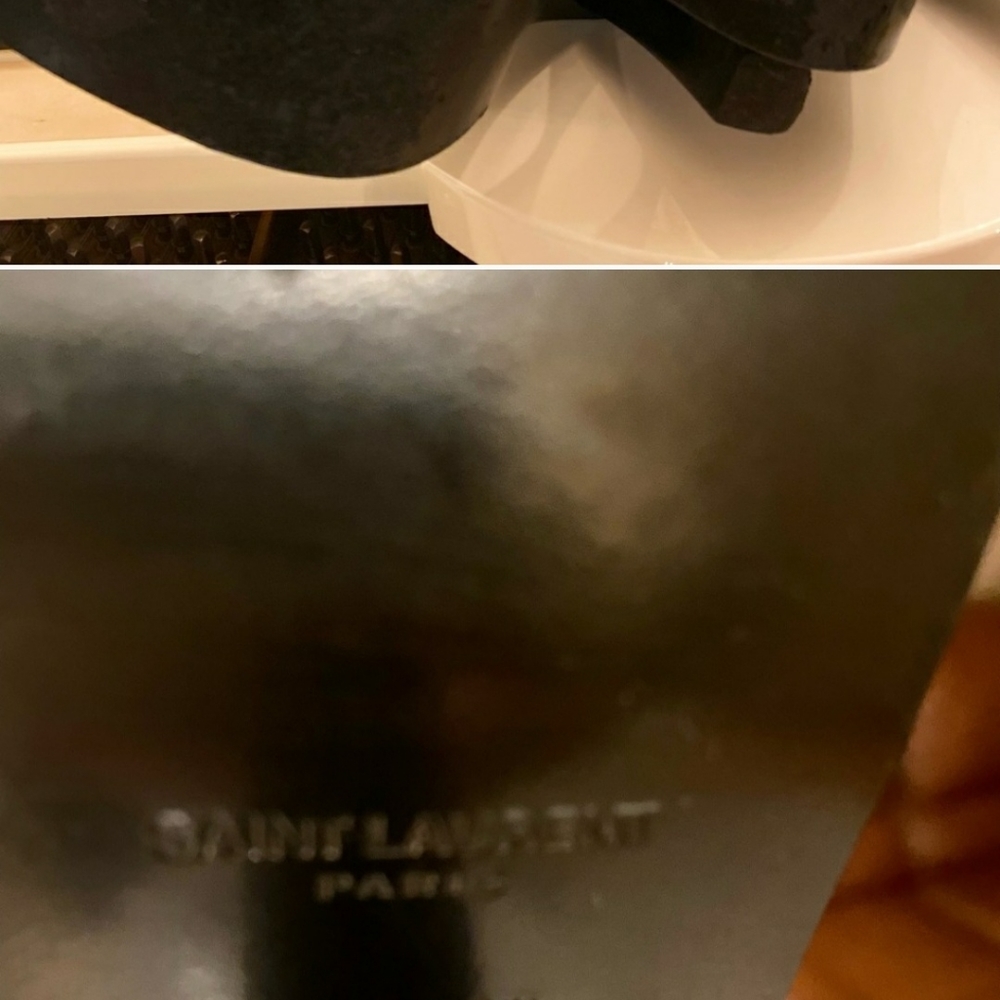 SAINT LAURENT BLACK LEATHER BOOTS. - Picture 6 of 6